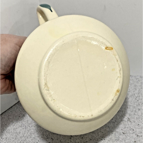 Vintage Purinton Pottery Apple Pattern 28 fl oz pitcher ice lip 1940s kitchen - Picture 9 of 12